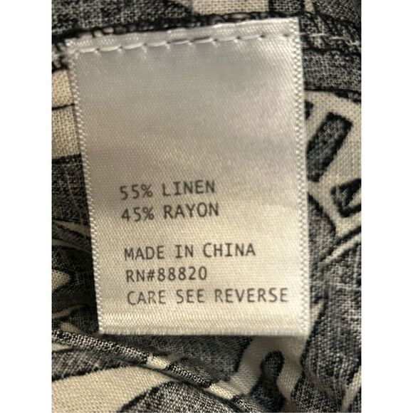 Panama Jack Women's Wide Leg Linen Blend Cropped Pants Black/Cream Size Small (0 - Picture 8 of 8